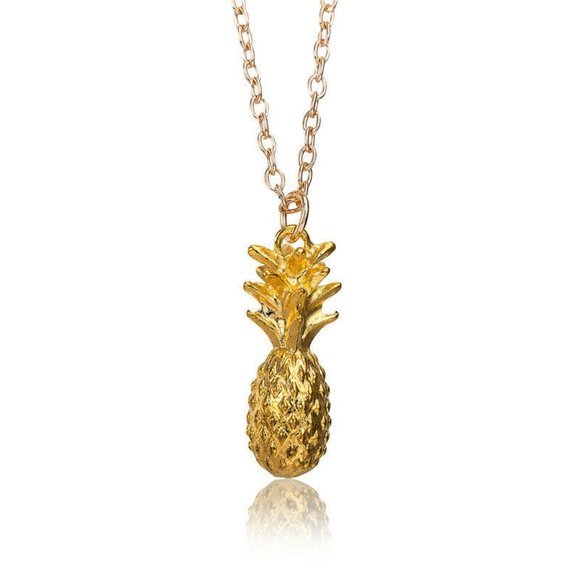 Jewelry - Cute Minimalist Gold Pineapple Pendant Necklace